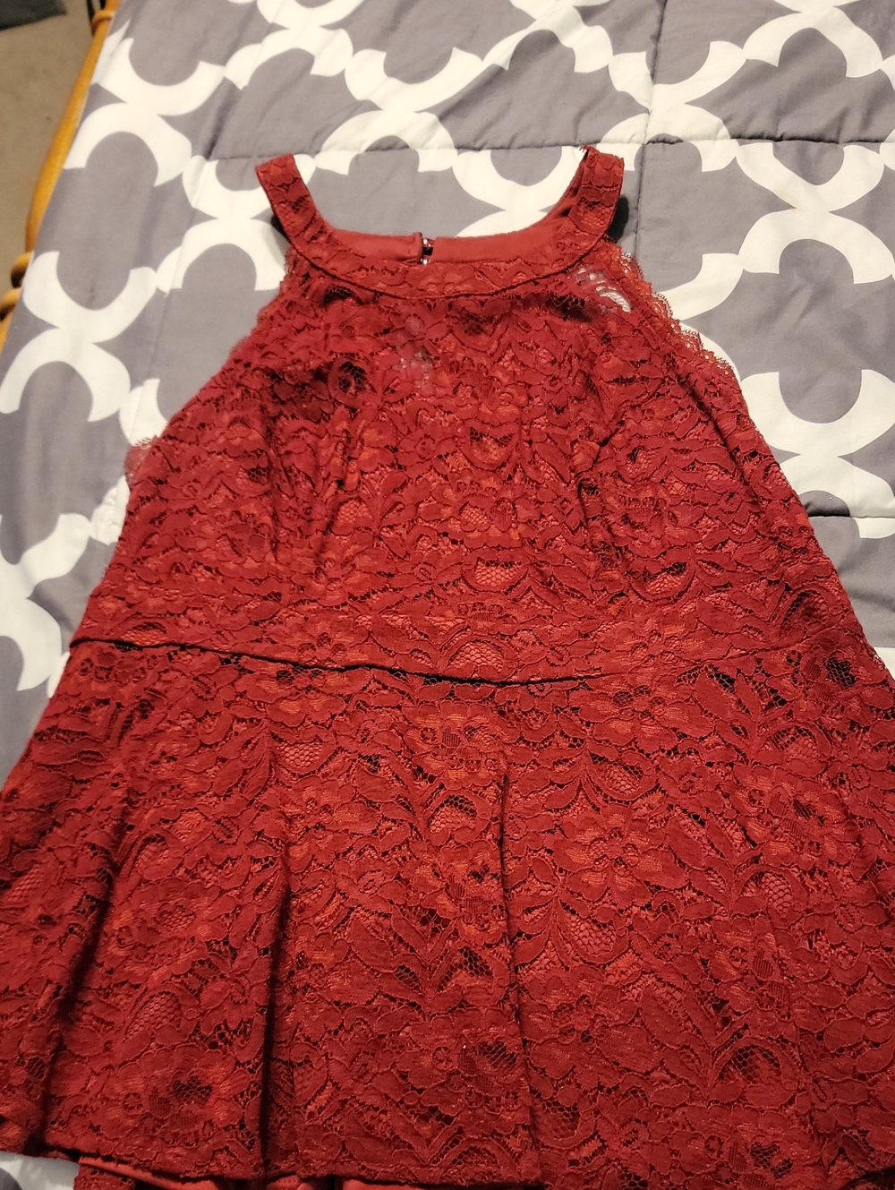 torrid Size 1 Womens Wine Red Lace Halter Top Plus Size
